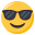 B) 😎